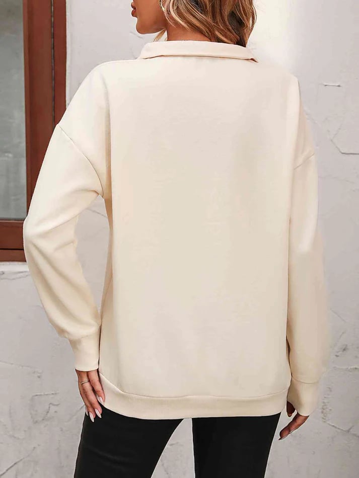 Jorinde Damen Pullover mit Troyerkragen und kurzem Reißverschluss