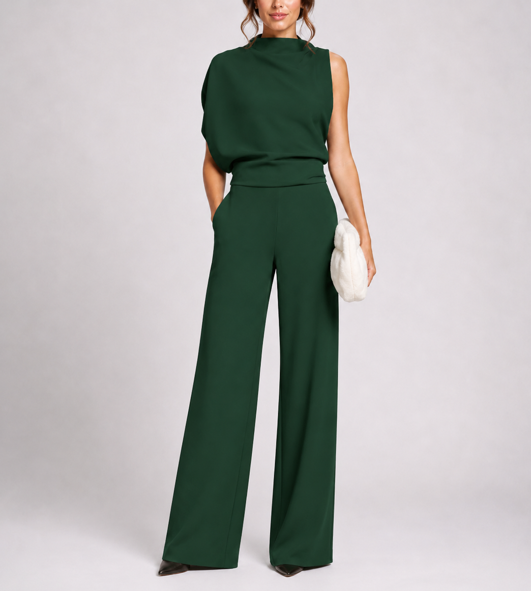 Josefine | Damen Ärmelloser Mock-Neck Jumpsuit