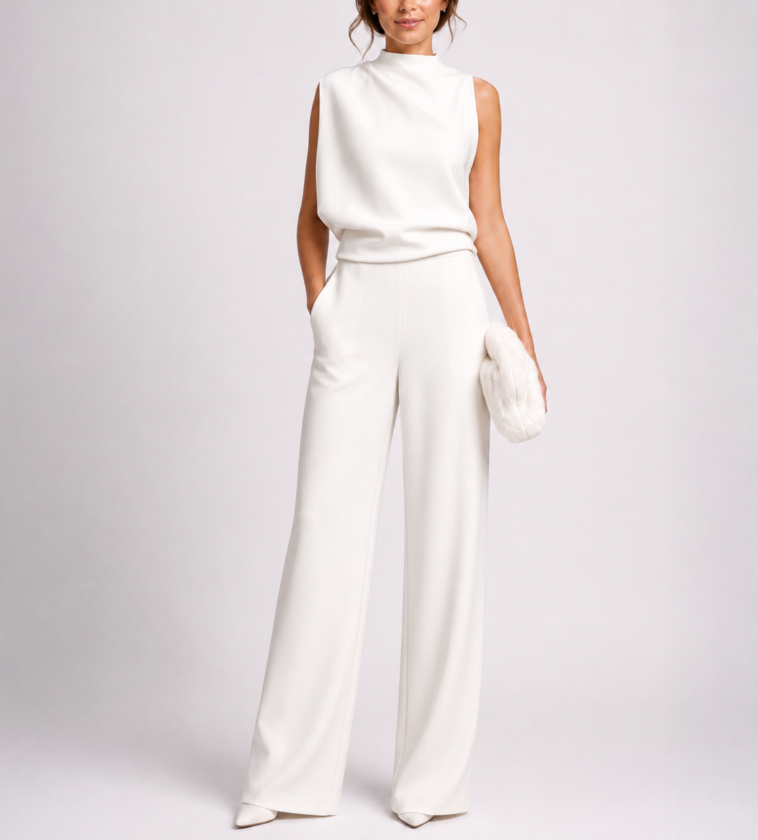 Josefine | Damen Ärmelloser Mock-Neck Jumpsuit
