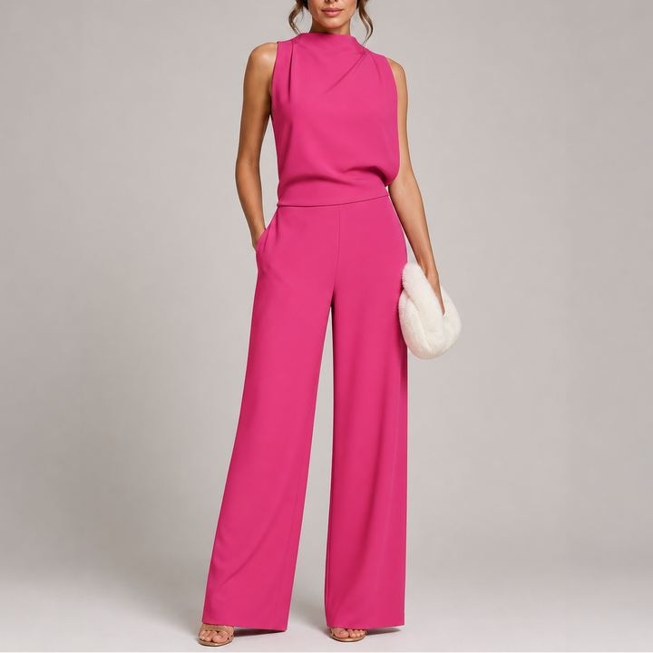 Josefine | Damen Ärmelloser Mock-Neck Jumpsuit
