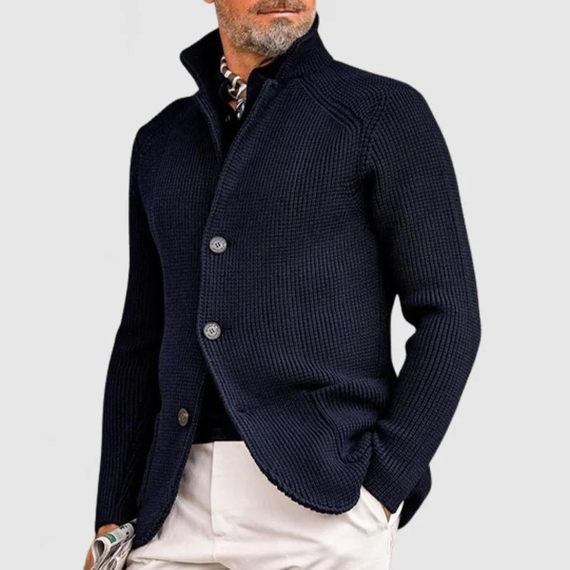 Jovel | Herren strukturierte Strickjacke im Blazer-Stil