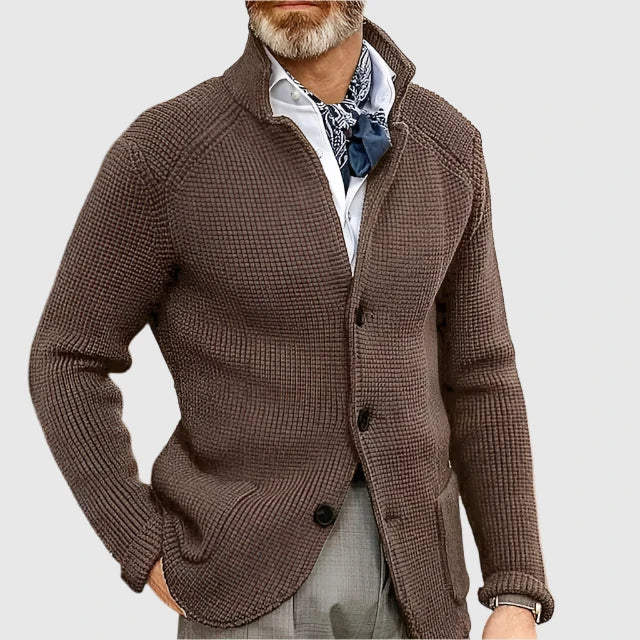 Jovel | Herren strukturierte Strickjacke im Blazer-Stil