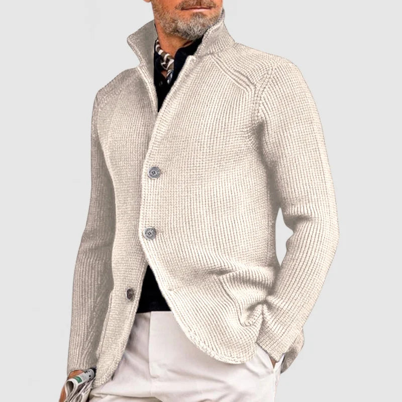 Jovel | Herren strukturierte Strickjacke im Blazer-Stil