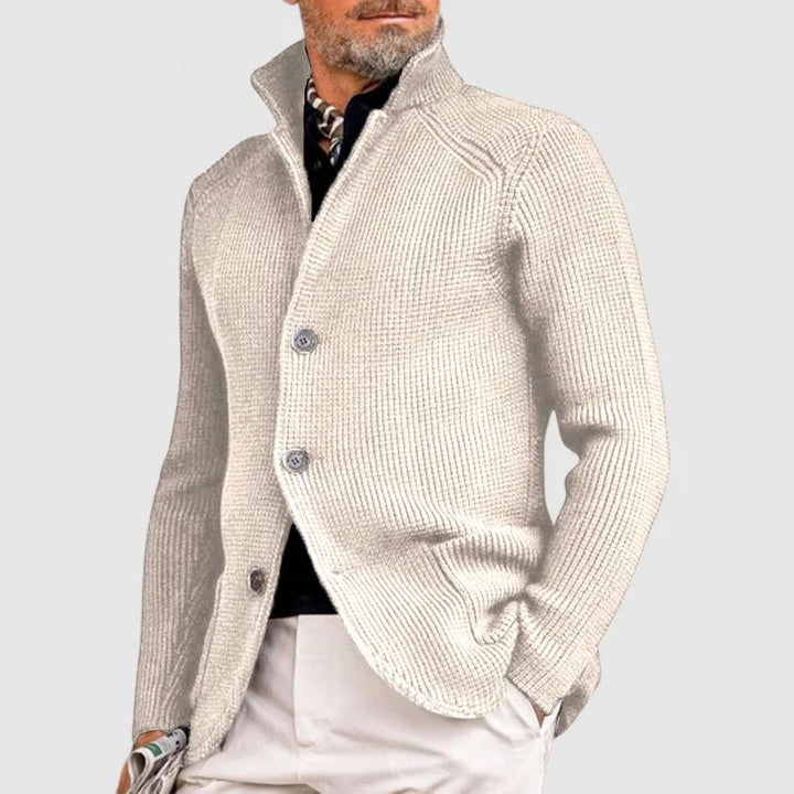 Jovel | Herren strukturierte Strickjacke im Blazer-Stil