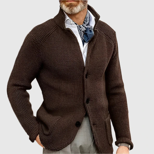 Jovel | Herren strukturierte Strickjacke im Blazer-Stil