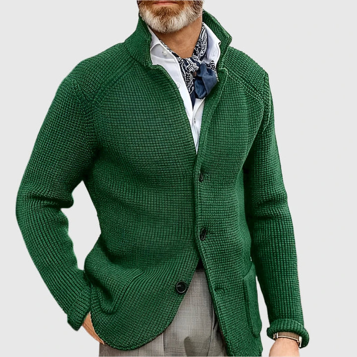 Jovel | Herren strukturierte Strickjacke im Blazer-Stil