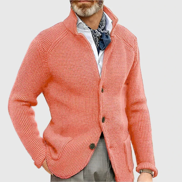 Jovel | Herren strukturierte Strickjacke im Blazer-Stil
