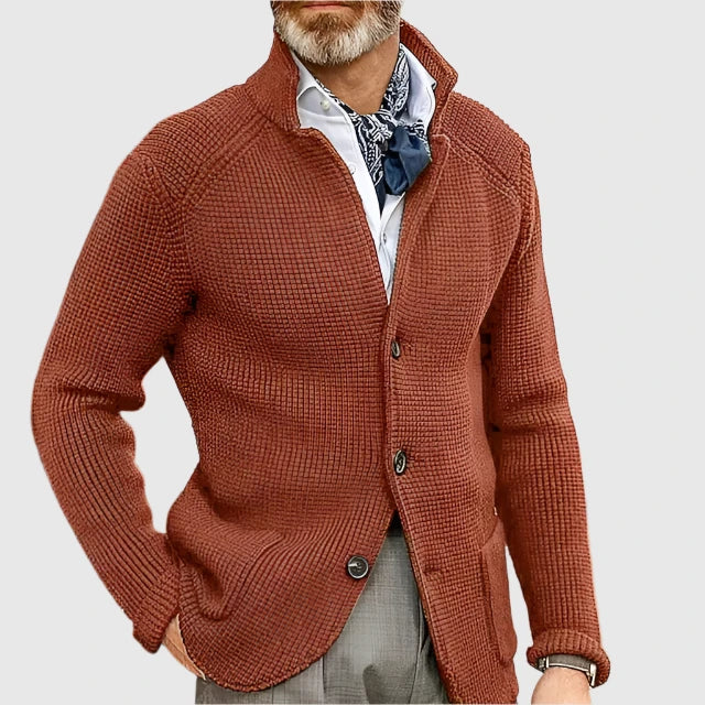 Jovel | Herren strukturierte Strickjacke im Blazer-Stil
