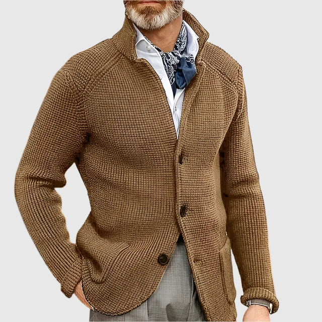 Jovel | Herren strukturierte Strickjacke im Blazer-Stil