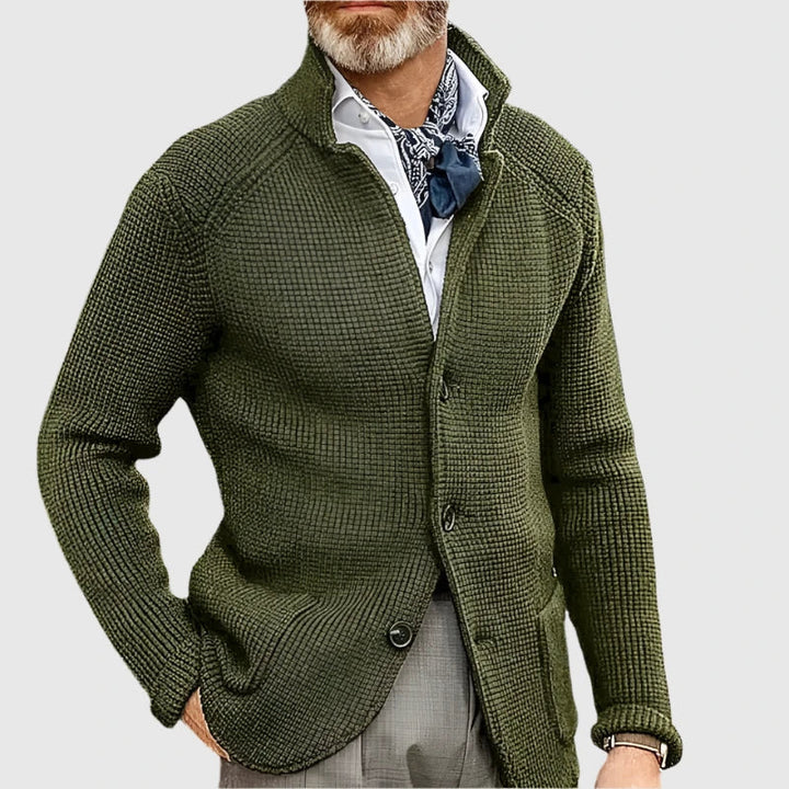 Jovel | Herren strukturierte Strickjacke im Blazer-Stil