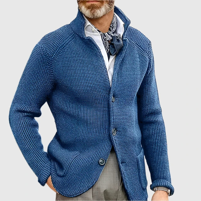 Jovel | Herren strukturierte Strickjacke im Blazer-Stil