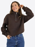 Jule | Damen Half-Zip-Pullover mit Stehkragen