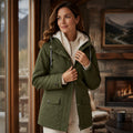 Juli | Damen Kapuzenjacke mit Plüschfutter und Pattentaschen