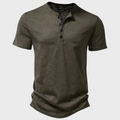 Jumas | Herren lässiges Henley Kurzarm Freizeitshirt