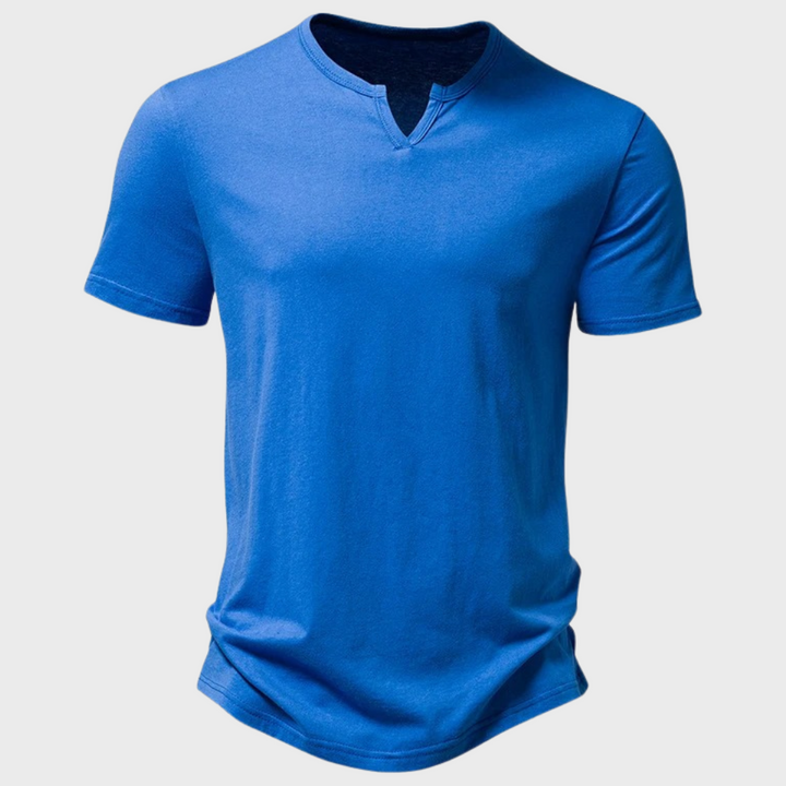 Jumas | Herren lässiges Henley Kurzarm Freizeitshirt