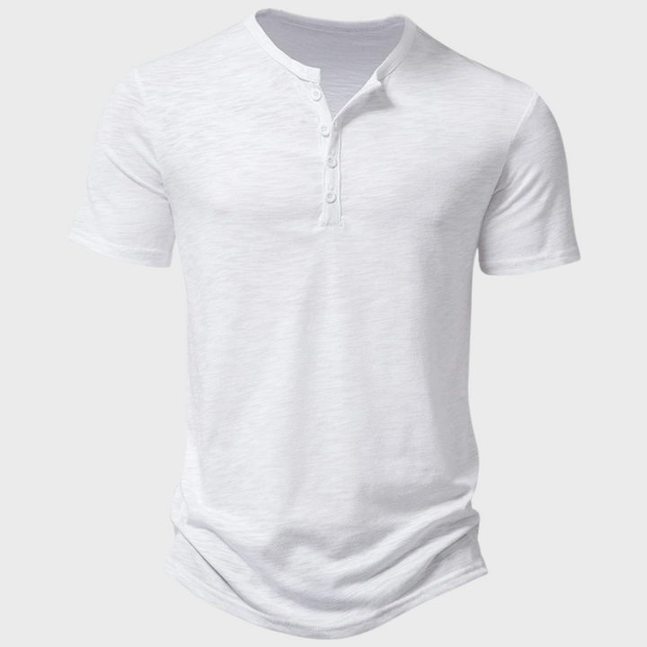 Jumas | Herren lässiges Henley Kurzarm Freizeitshirt