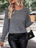 Kaja | Damen Pullover mit Rundhalsausschnitt und Waffelstruktur
