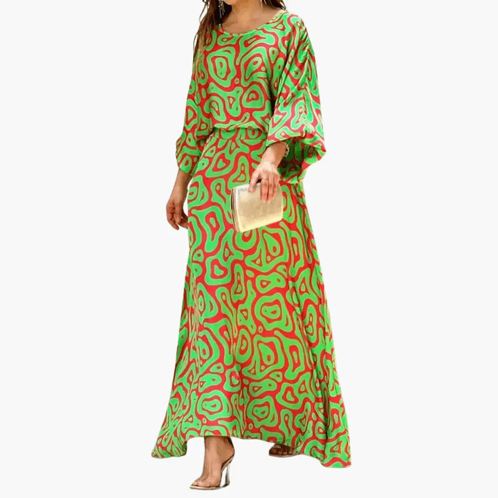 Kalinda | Fließendes Alloverdruck Maxikleid