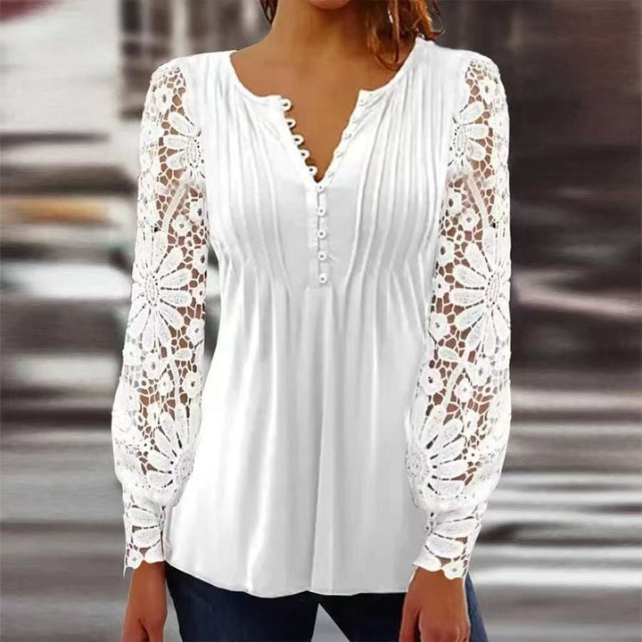 Karoline | Blumige Bluse mit V-Ausschnitt
