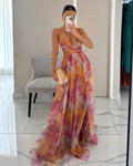 Katharina | Florales Maxikleid mit fließender Silhouette