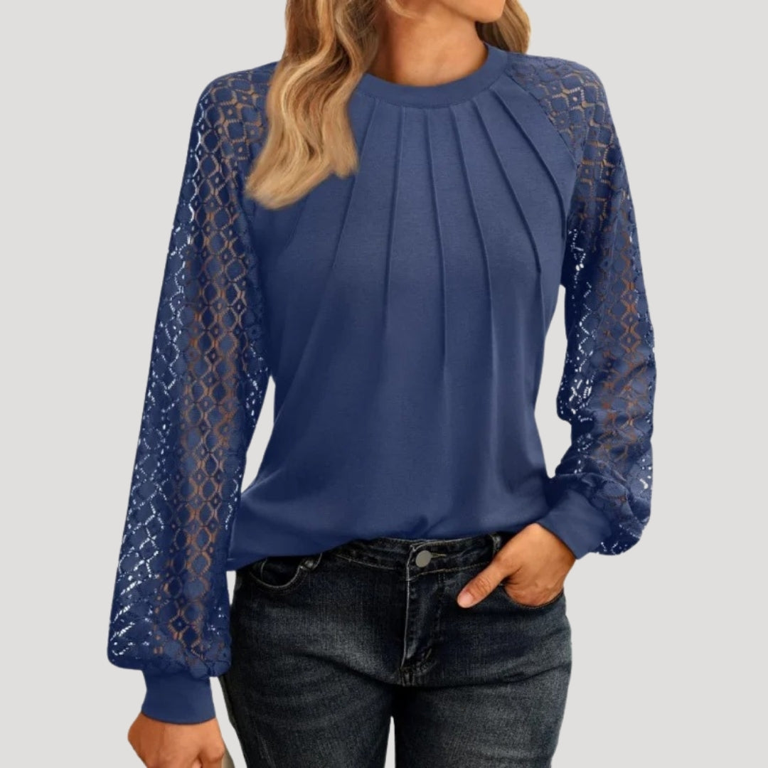 Kersti | Feine Spitzenbluse mit Rundhals