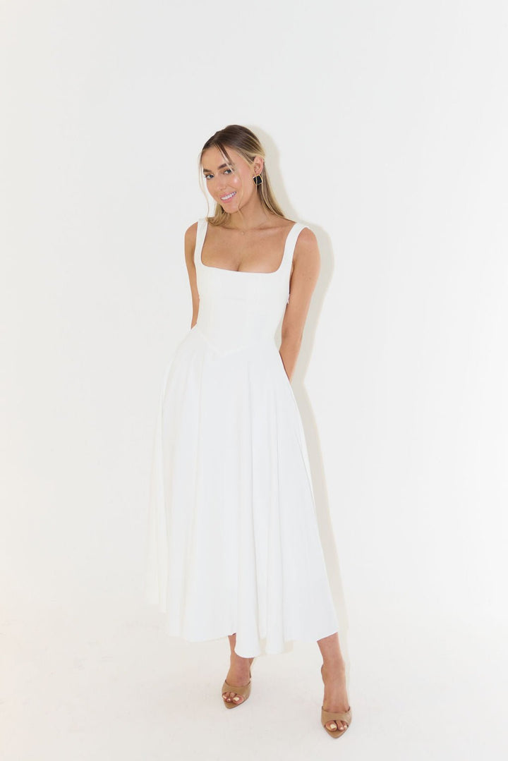 Kerstin | Damen Elegantes A-Linien Midikleid