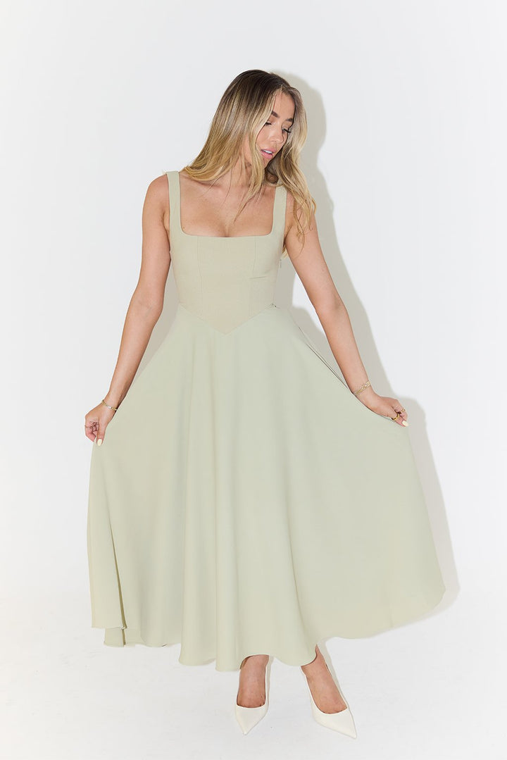 Kerstin | Damen Elegantes A-Linien Midikleid