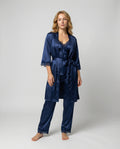 Kerstin | Damen Seidiges Pyjama-Set mit Kimono