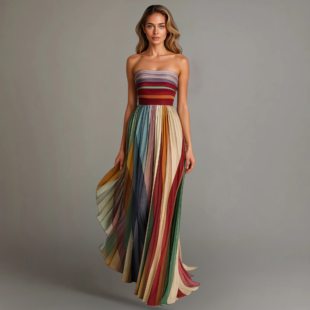 Kira | Damen Trägerloses Sommer-Maxikleid