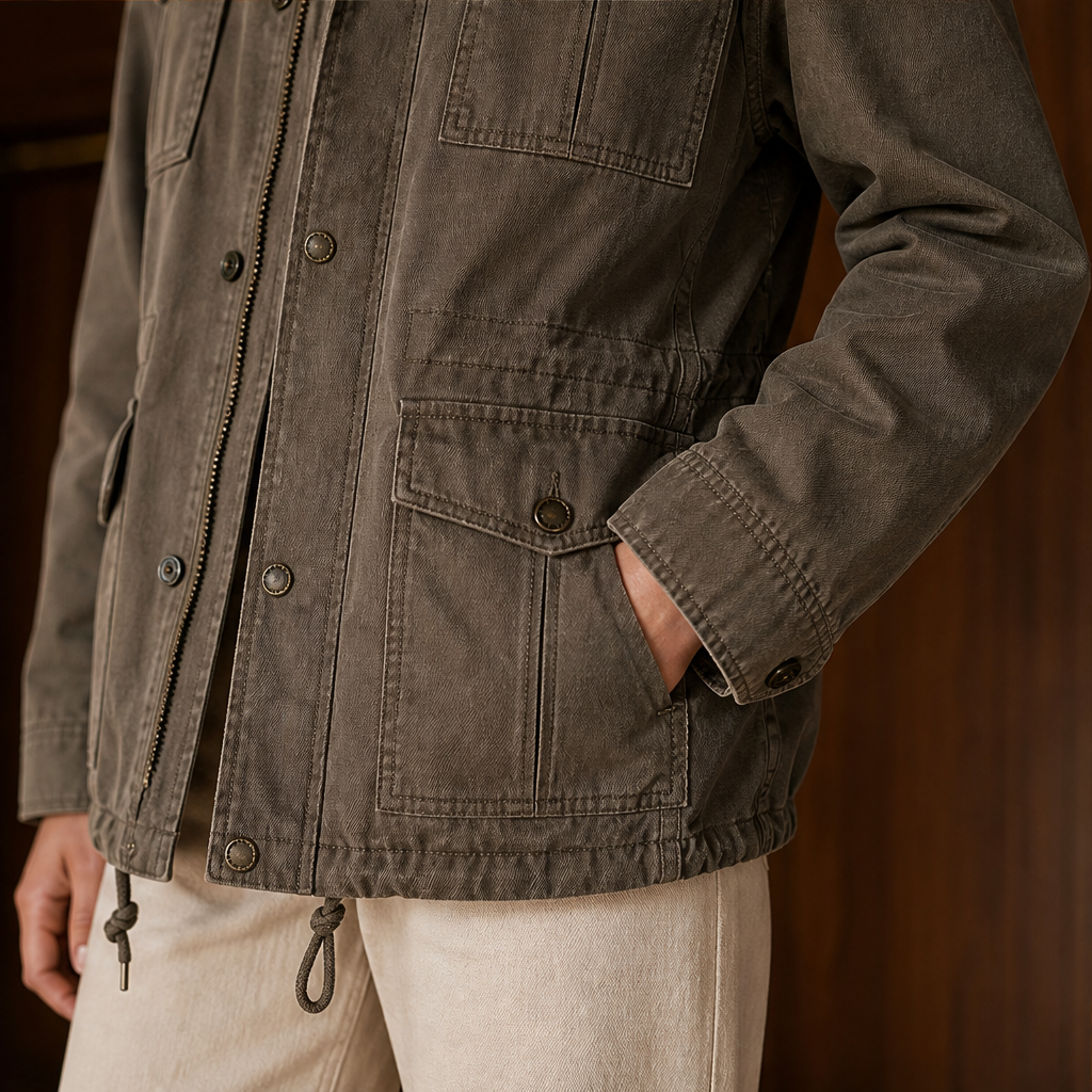 Kirsten Damen Feldjacke mit Stehkragen, Pattentaschen und Tunnelzug