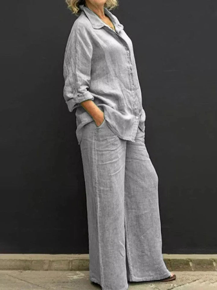 Klara | Damen Leichtes Leinen-Zweiteiler-Set