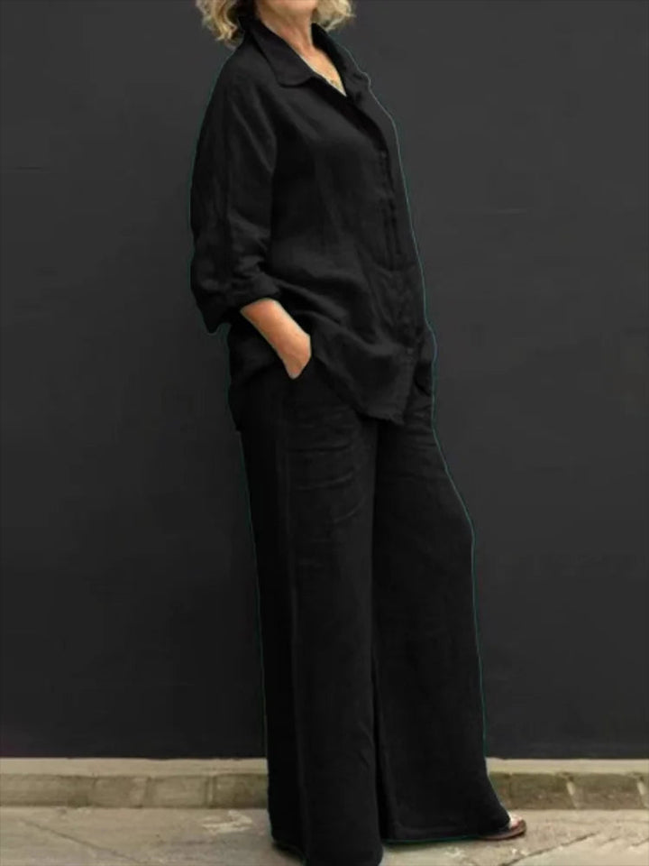 Klara | Damen Leichtes Leinen-Zweiteiler-Set