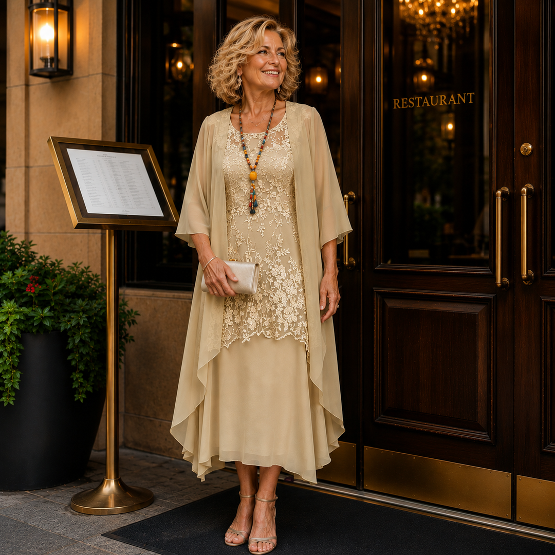 Kleider für Hochzeitsgäste Damen mit Eleganter Linie und Fließendem Fall
