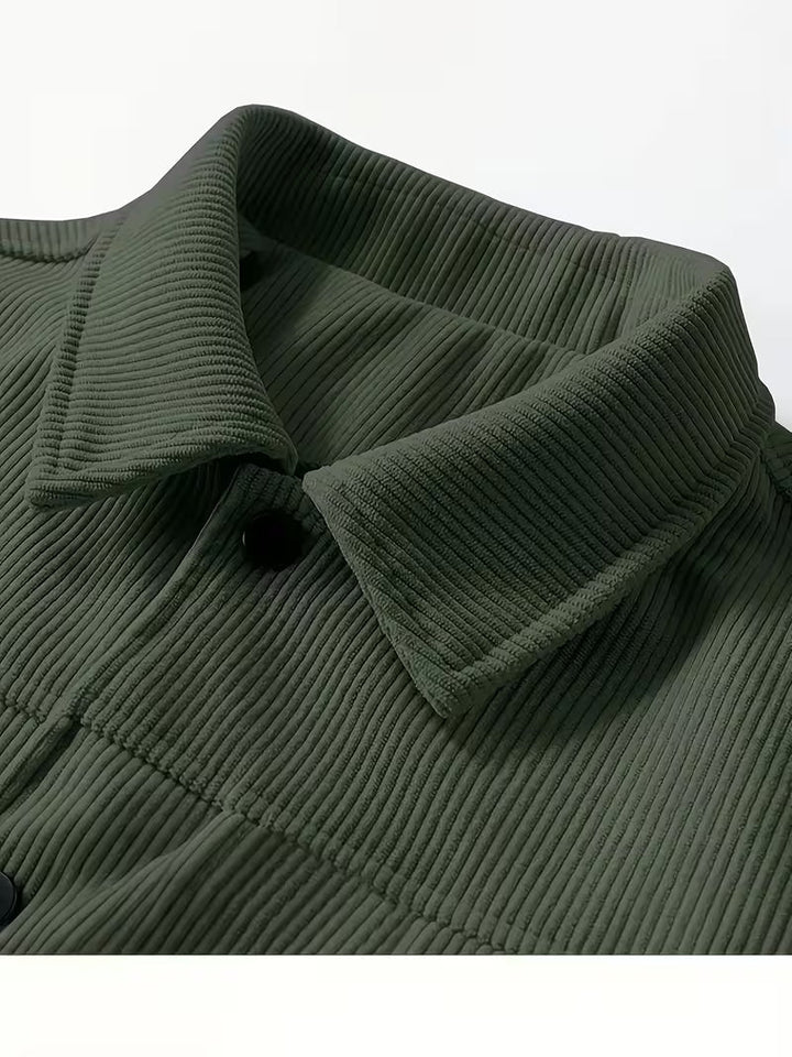 Konrad Herren Cordjacke mit Hemdkragen und Pattentaschen