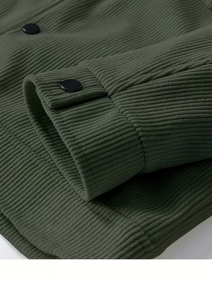 Konrad Herren Cordjacke mit Hemdkragen und Pattentaschen