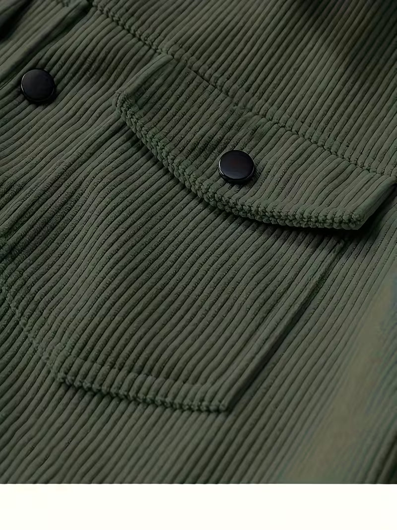 Konrad Herren Cordjacke mit Hemdkragen und Pattentaschen