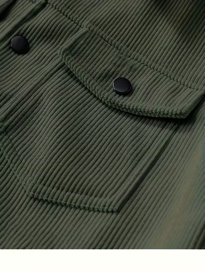 Konrad Herren Cordjacke mit Hemdkragen und Pattentaschen