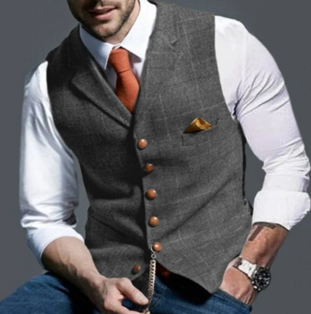 Konrad | Herren Elegante Weste mit Knopfverschluss