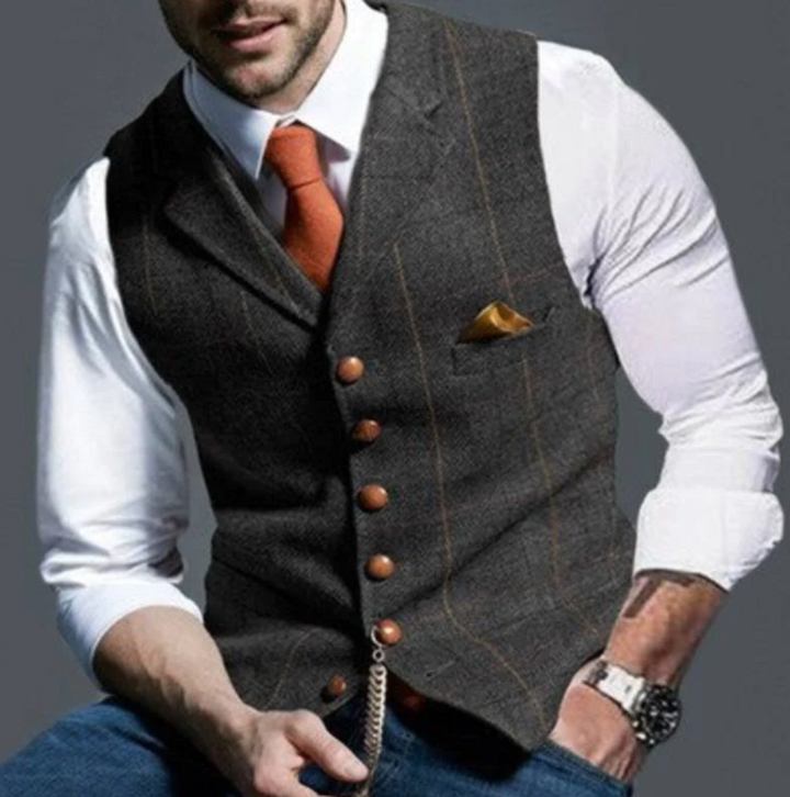 Konrad | Herren Elegante Weste mit Knopfverschluss