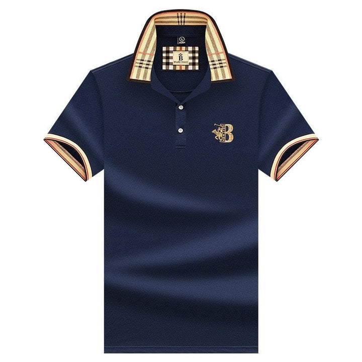Konrad | Herren Poloshirt mit Karo-Kragen und Stickerei