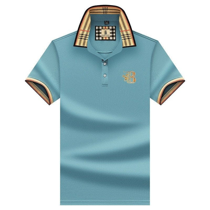 Konrad | Herren Poloshirt mit Karo-Kragen und Stickerei