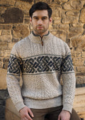 Konrad | Herren Troyer mit Jacquard-Bordüre