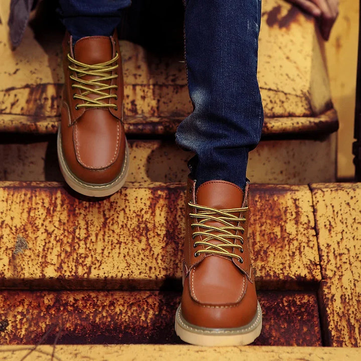 Lario | Herren Retro Schnürstiefel aus Leder