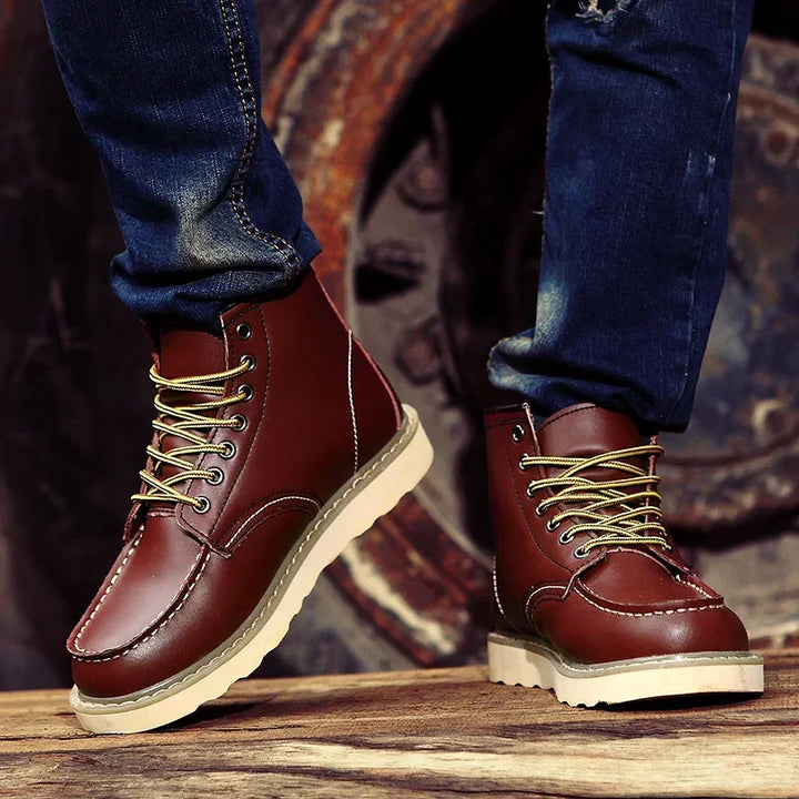 Lario | Herren Retro Schnürstiefel aus Leder