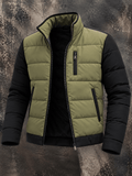 Lasse | Herren zweifarbige Steppjacke mit Stehkragen und Reißverschlusstaschen
