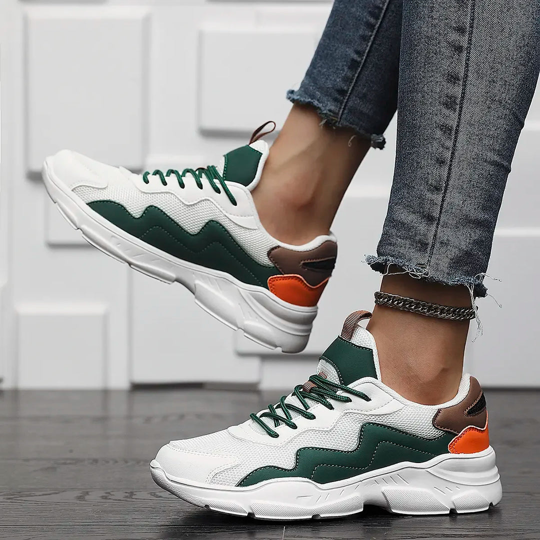 Laufschuhe Damen mit Dicker Sohle und Schnürung