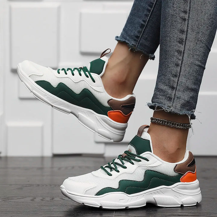 Laufschuhe Damen mit Dicker Sohle und Schnürung