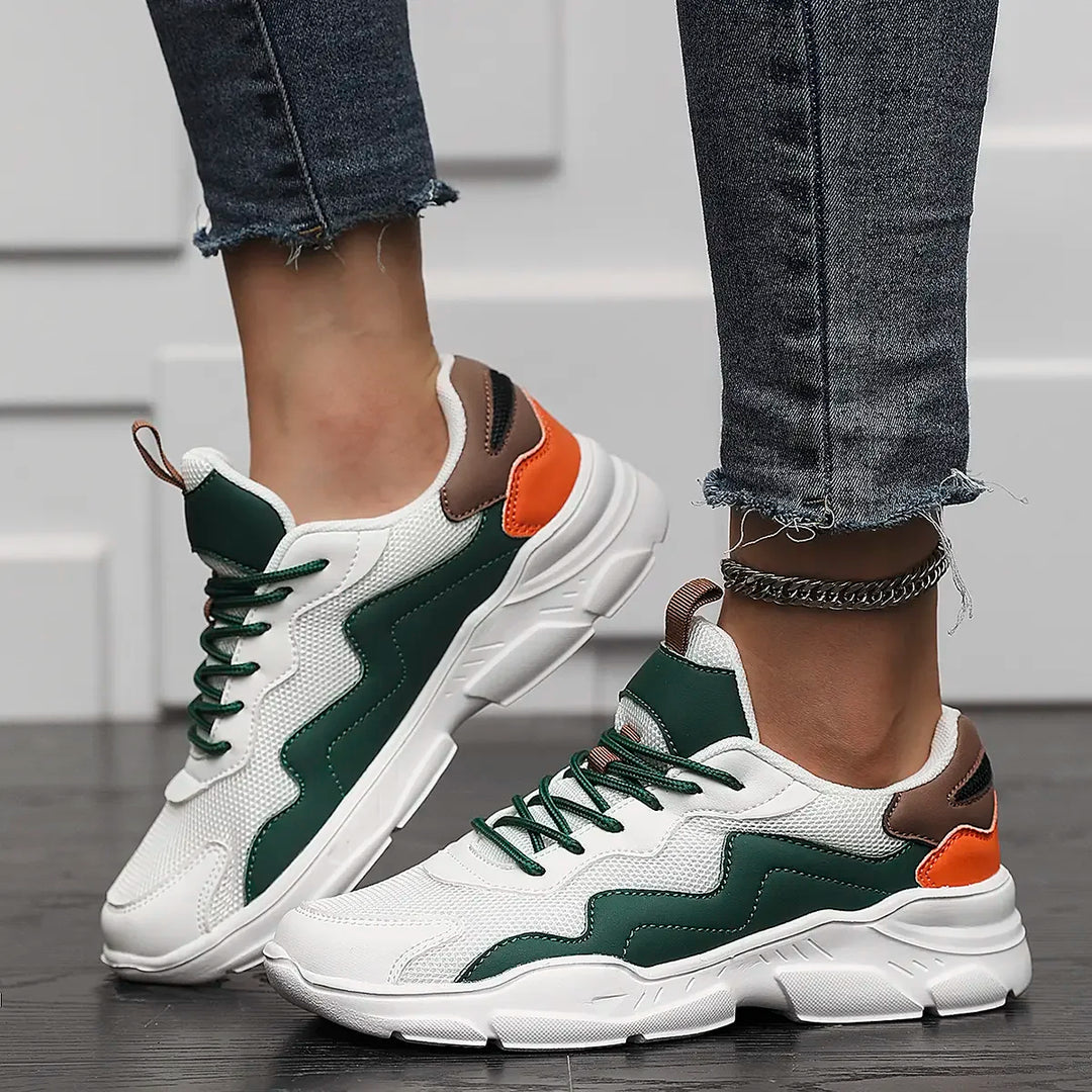 Laufschuhe Damen mit Dicker Sohle und Schnürung