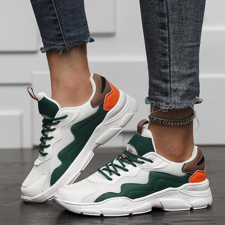 Laufschuhe Damen mit Dicker Sohle und Schnürung
