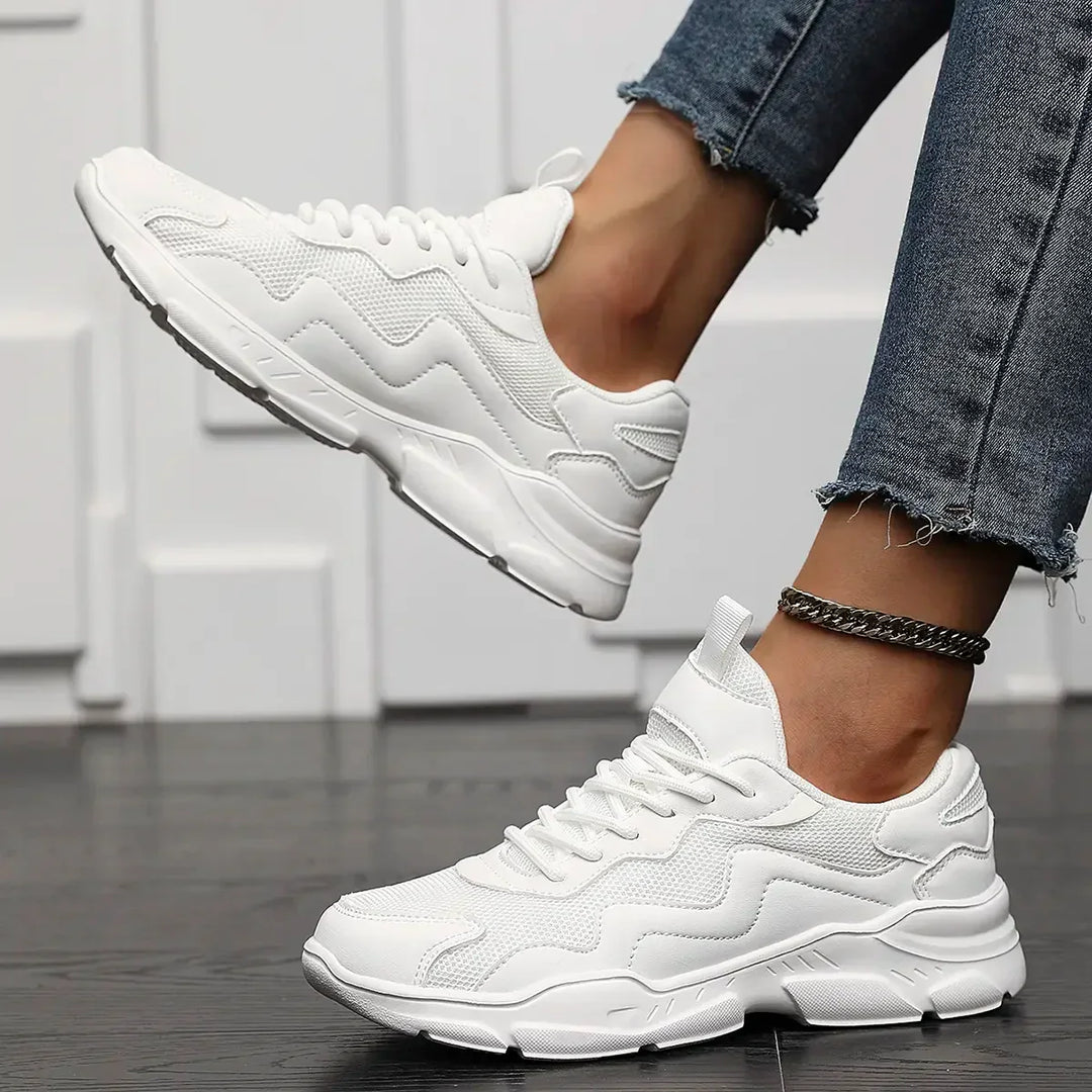Laufschuhe Damen mit Dicker Sohle und Schnürung